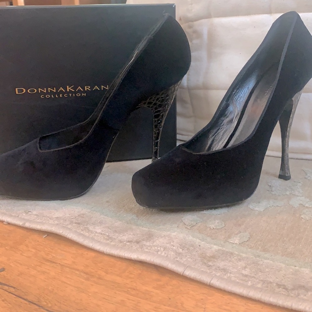 Donna Karen collection velvet heels